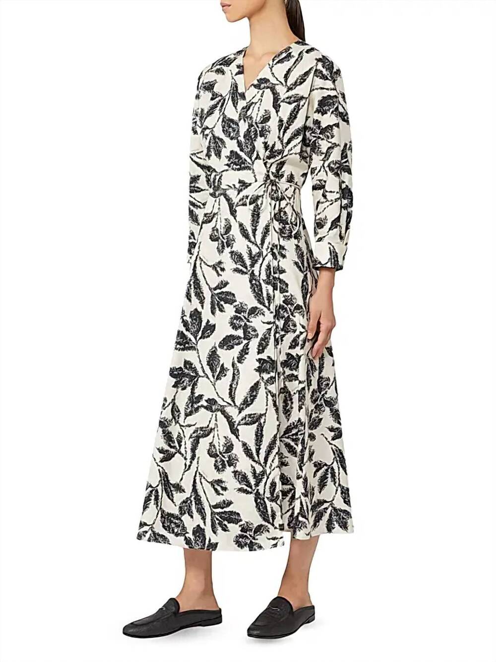 NEW MAXMARA printed poplin dress in beige